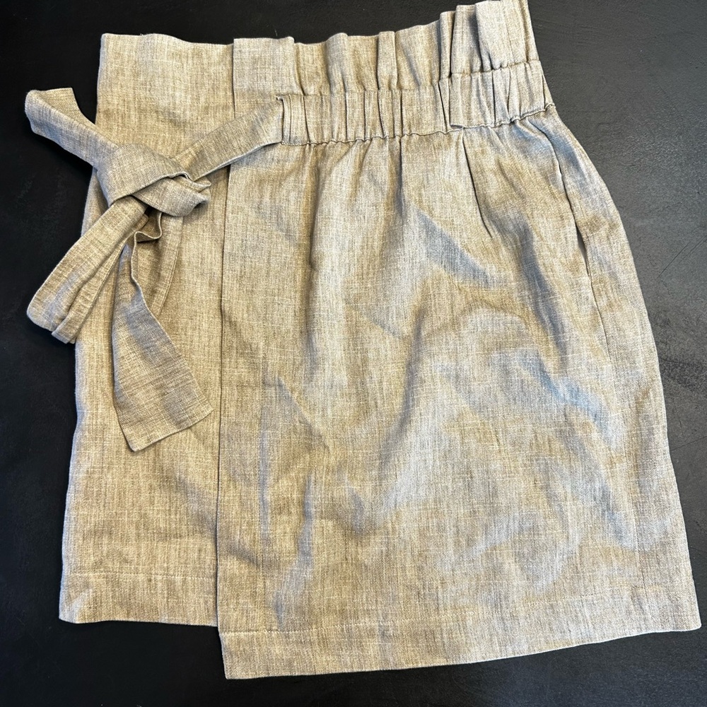 MSGM Tan Textured Fabric Mini Pencil Skirt